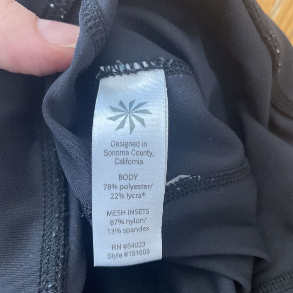 Athleta Miles Compression Stretch‎ Legging Pants Size XS Reflective black White - Picture 9 of 10